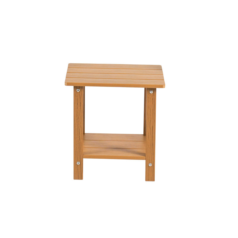 Tables de bout compactes à grain de bois, acier inoxydable, style rustique, utilisation polyvalente