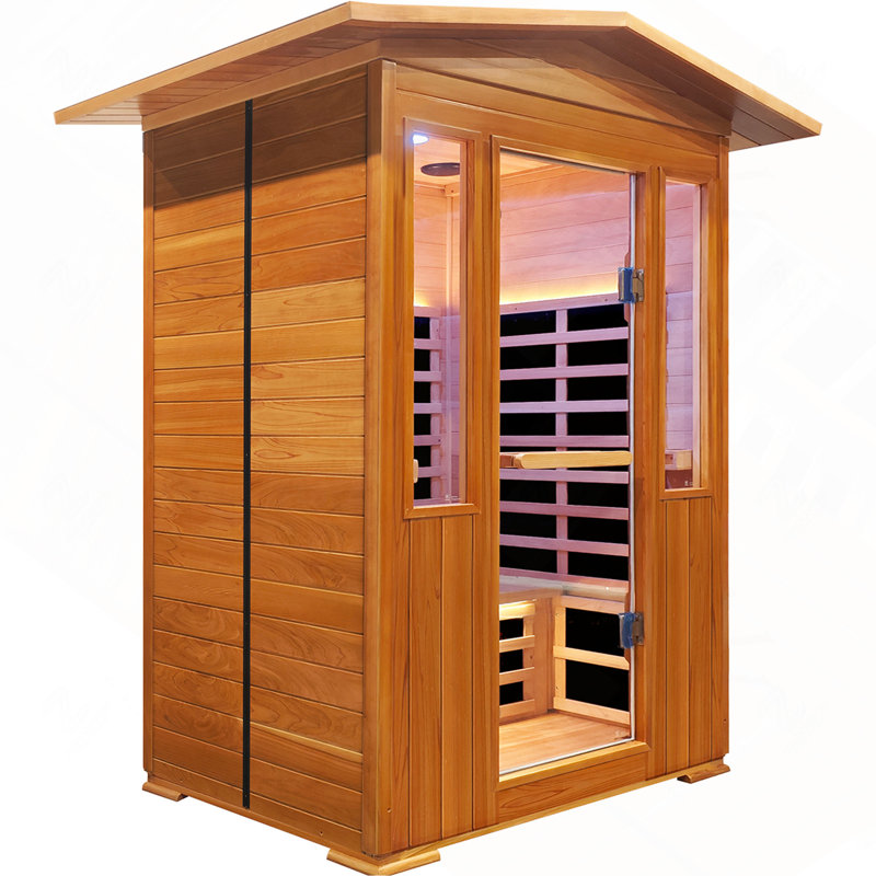 Sauna infrarouge extérieur en cèdre rouge pour 2 personnes