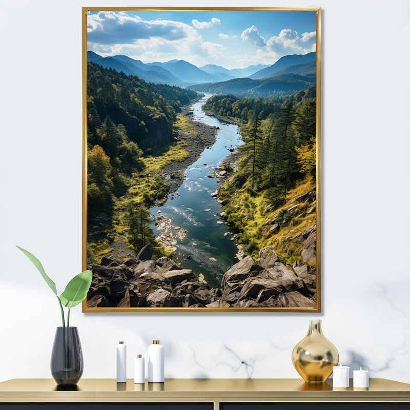 USA Adirondack Mountains New York II, reproduction d'art sur toile, Cadre flottant doré, H 32 po x l 16 po x P 1 po