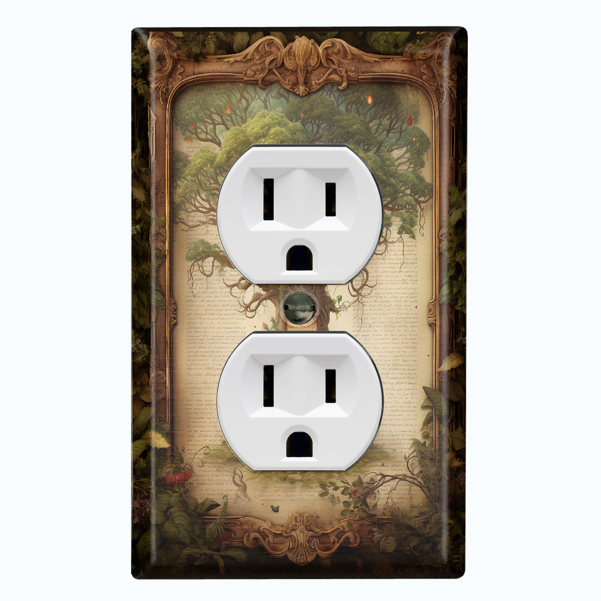 WorldAcc Metal Light Switch Plate Outlet Cover (Green Tree Of Life ...