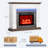 Ahmiah 44'' W White&brown Electric Fireplace & Mantel Package with 5000 BTU-854134940-851976756