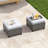 Emrich 5-Person Outdoor Wicker Conversation Set with 3 seat Sofa,  Swivel Rocking Chairs, Rattan Firepit Table, and Ottomans-1834717215