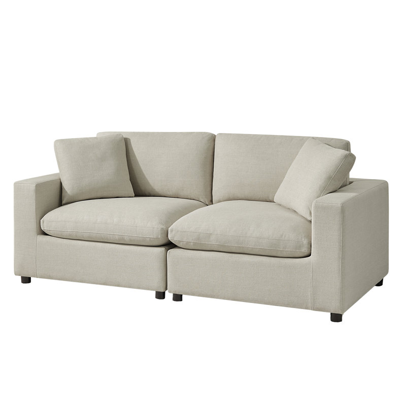 Vinessa Modular 2-Piece Sofa, Beige Polyester