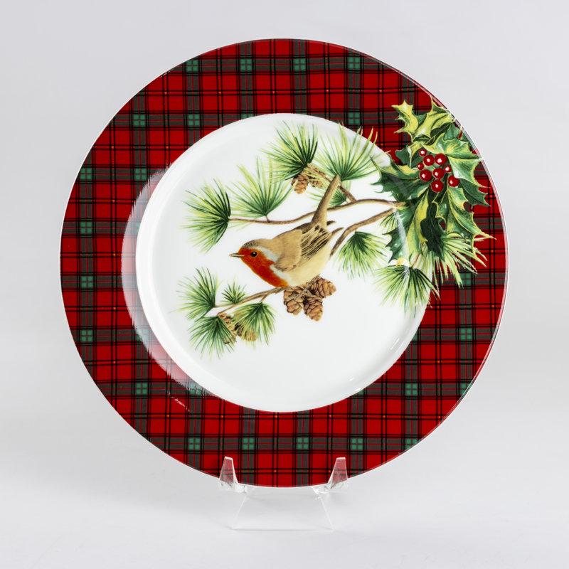 Pine Finch 7.5" Bone China Salad Plate