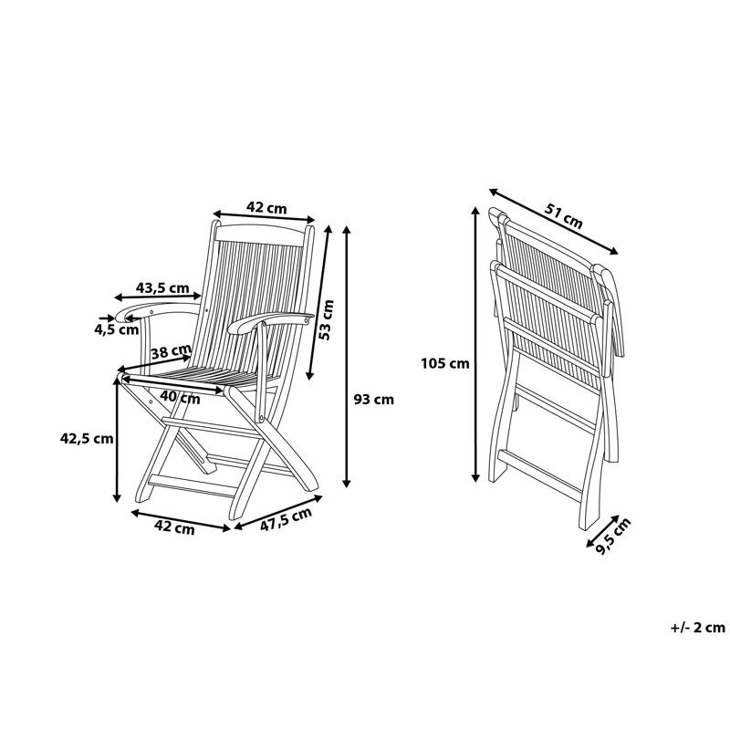 Maren Folding Patio Dining Armchair with Cushion, Off-White