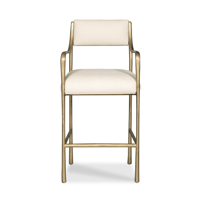 Upholstered Stool with Metal Frame