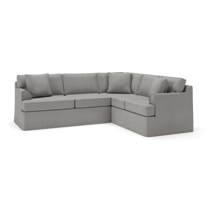 Conradina 2-Piece Slipcovered Sectional, Right Hand Facing, Bayou Light Gray Canvas