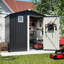 Metal Outdoor 6' X 4' Storage Shed In Black, Rustproof And Spacious, For Backyard Tools Bicycles, Secure Door Lock, Transparent Non Window, Hassle- Installation 6ft 4ft Steel Shed, Storage, Spacious