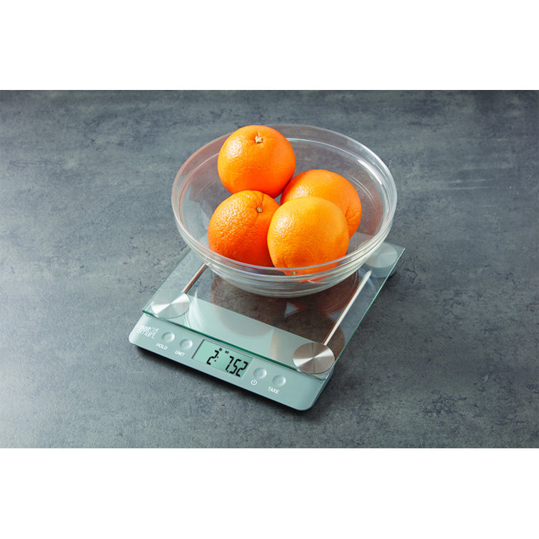 Eat Smart 33Lb Glass Platform Food Kitchen Scale With Tare, Grey