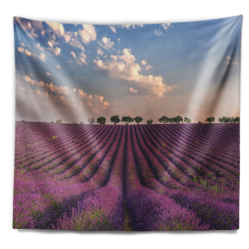 Tapisserie champ de lavande brillant en Provence, H 68 po x l 80 po