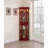Lighted Corner Curio Cabinet with Tempered Glass Doors, Cherry Finish - Adjustable Shelves, Anti-Toppling Device, and Beaded Decor for Collectibles Display-1035845596
