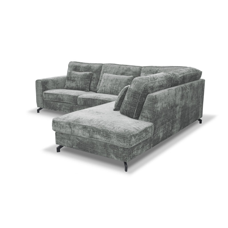 5 Seater Sofa & Chaise, Dark Grey