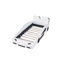 Lit plateforme simple en forme de voiture de course avec roues, blanc