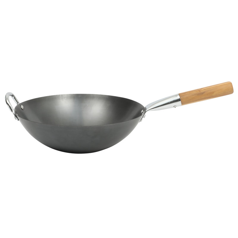 Wok à fond plat en acier au carbone Quick Fire de 13,5 po Sur La Table Kitchen Essentials