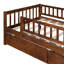 Lit de jour simple en noyer avec deux tiroirs - Fabrication en bois massif pour une stabilité et une expérience de sommeil confortable-2000973402