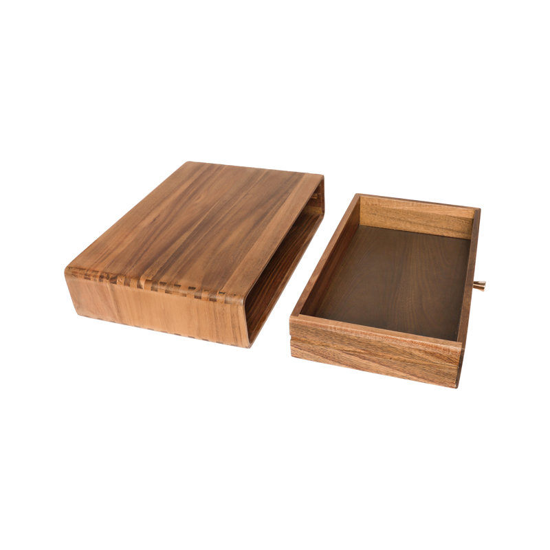 Solid Acacia Wood Desktop Organizer Jewelry Storage Box