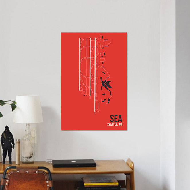 «Seattle-Tacoma», impression sur toile, H 26 po x l 18 po x P 1,5 po, Toile tendue, Pas de tapis
