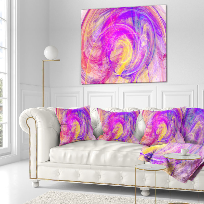 Texture psychédélique mauve - oreiller imprimé abstrait, 16 po x 1 po, Coussin décoratif