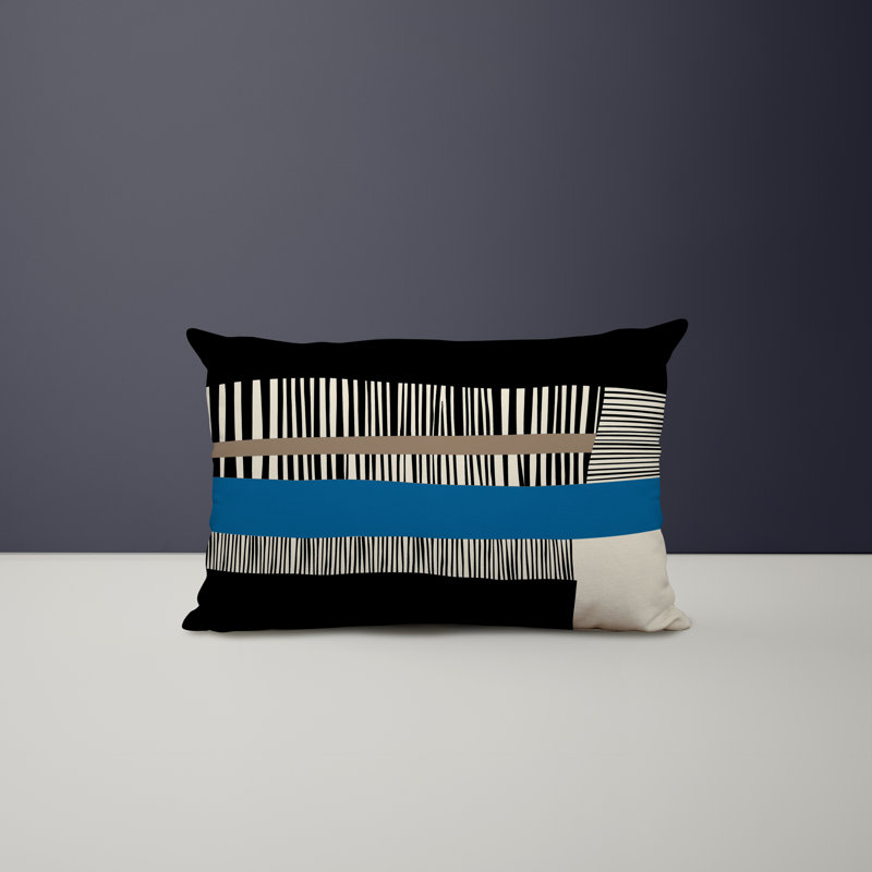 Housse et insert de coussin rectangulaire intérieur / extérieur en polyester / mélange de polyester Chamu, H 18 po x l 25 po