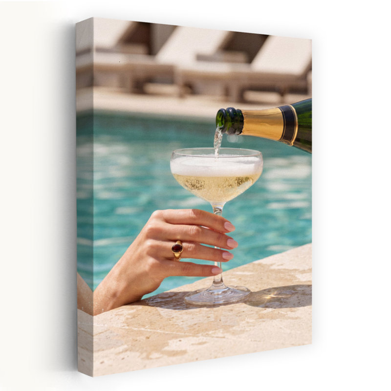Art mural luxueux au bord de la piscine, H 36 po x l 24 po
