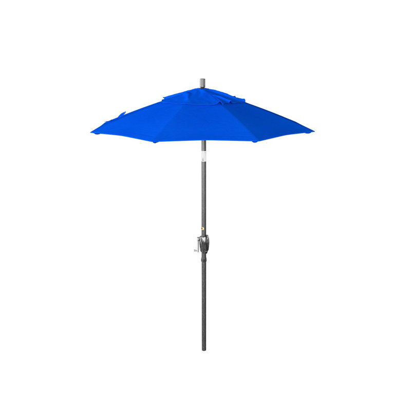 Parasol de marché 6 pi Jelinek, Toile Sunbrella® bleu pacifique, Bronze