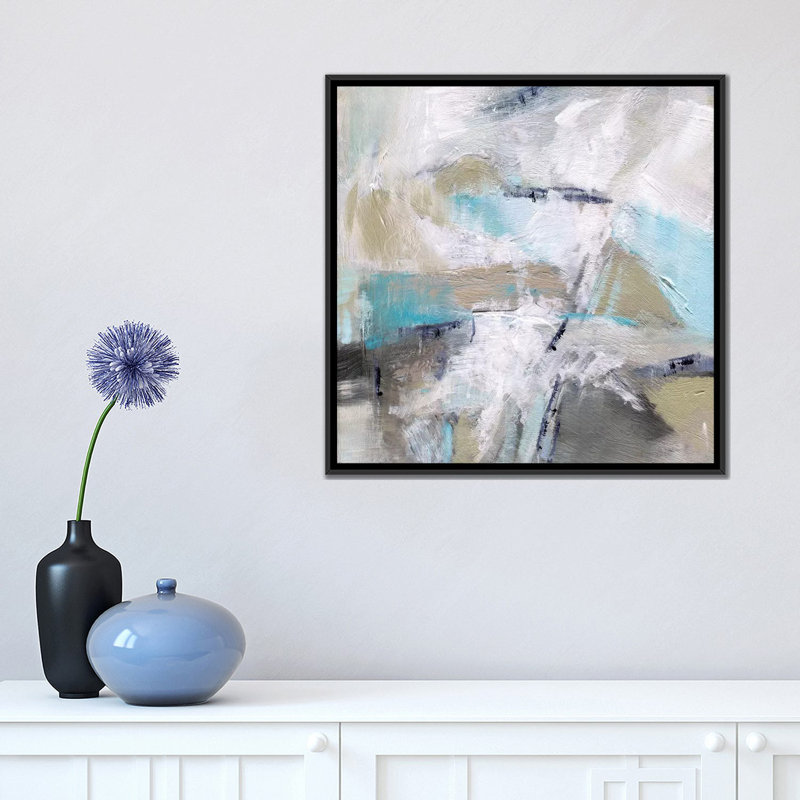 « perpendicular », impression sur toile, H 18 po x l 18 po x P 1,5 po, Toile avec cadre noir, Pas de tapis