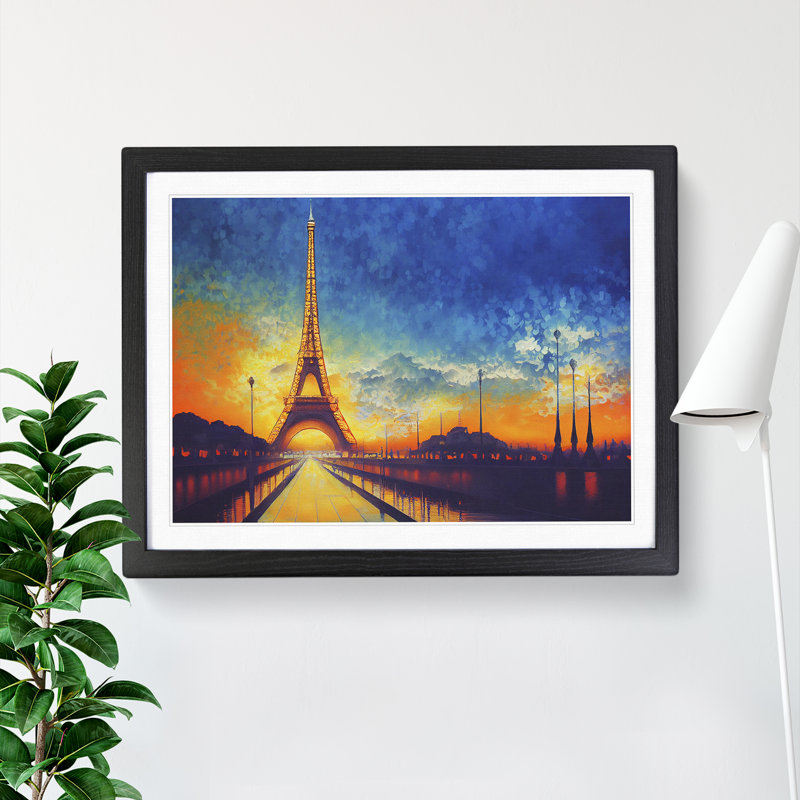 Eiffel Tower - Single Picture Frame Painting, Black , 34cm H x 46cm W x 2cm D