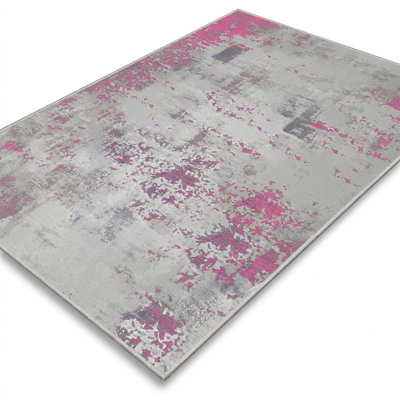 Tapis gris / rose Sloane