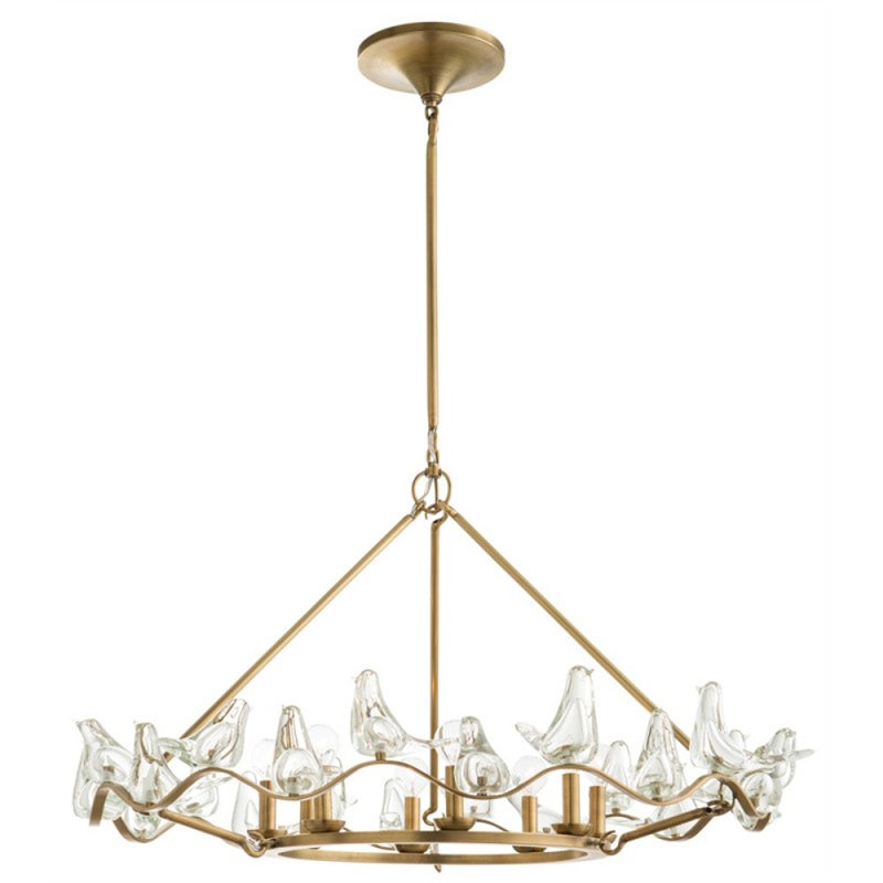 Lustre à 8 lumières Murana, Fumée, Or brossé, 20” Width x 20” Depth x 20 Height