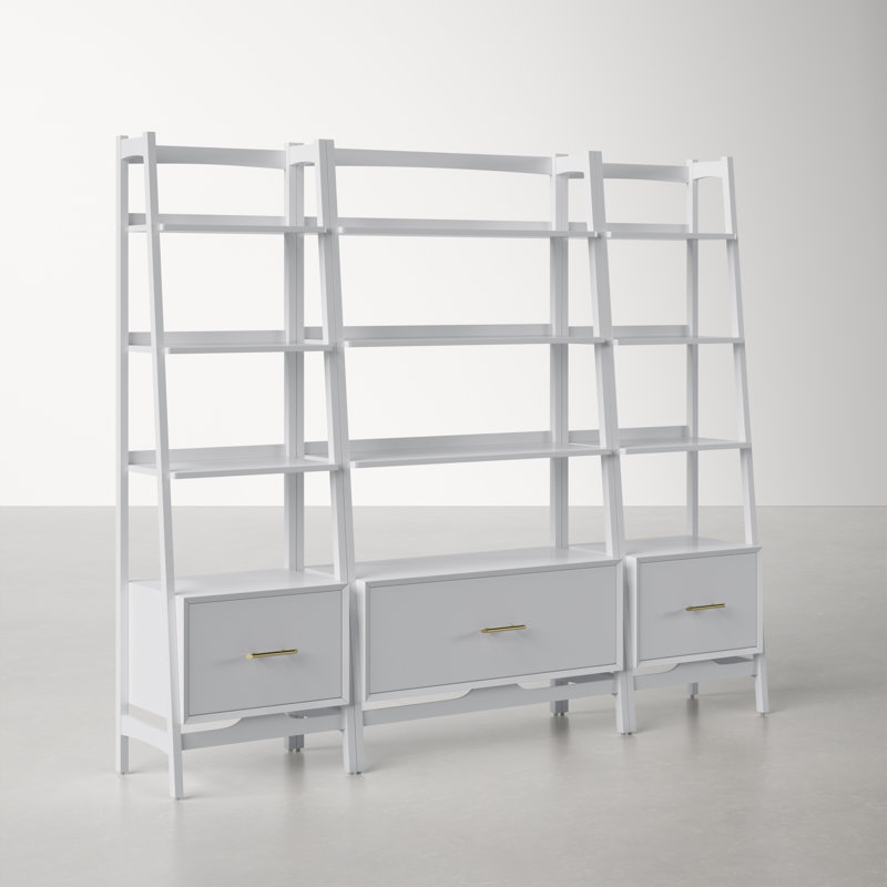 Stiles Ladder Storage Bookcase, White