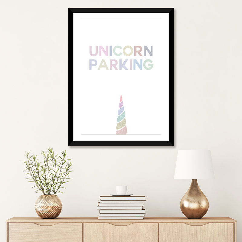 Décoration murale licorne pour enfants, H 24 po x l 16 po x P 1 po, Papier encadré noir