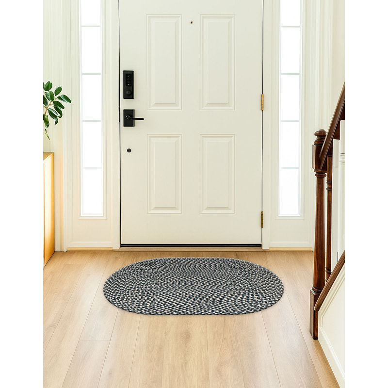 Tapis contemporain bleu Aideen, Ovale 2 pi x 3 pi 1 po