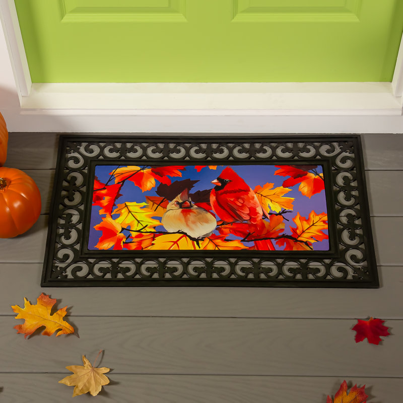 Tapis d'extérieur antidérapant Ebany Cardinal Friends Sassafras 22 "x 10"