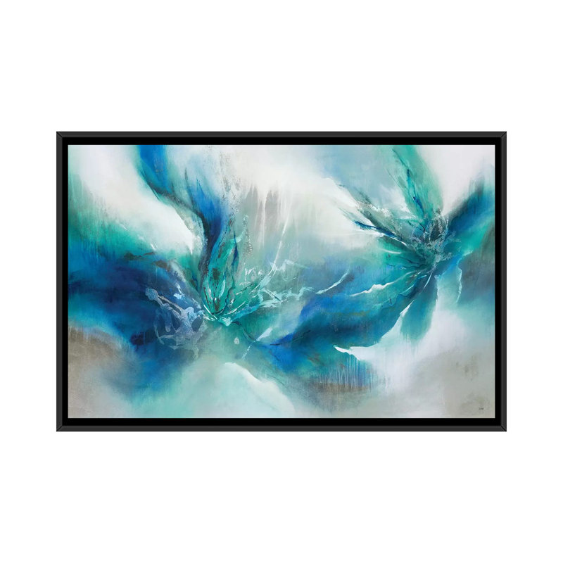 Allure Flickers II par K. Nari - reproduction d'art, H 32 po x l 48 po x 1,5 po, Toile avec cadre noir, Pas de tapis
