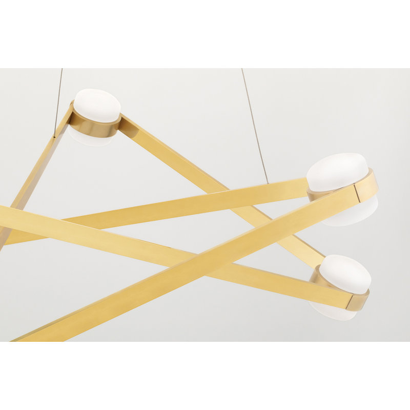 Orbit - 6 Light Chandelier - Aged Brass Finish, Aged Brass