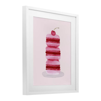 «Coquette Macaroon Cherry Stack», reproduction d'art sous verre, conception de Nina Jacobs