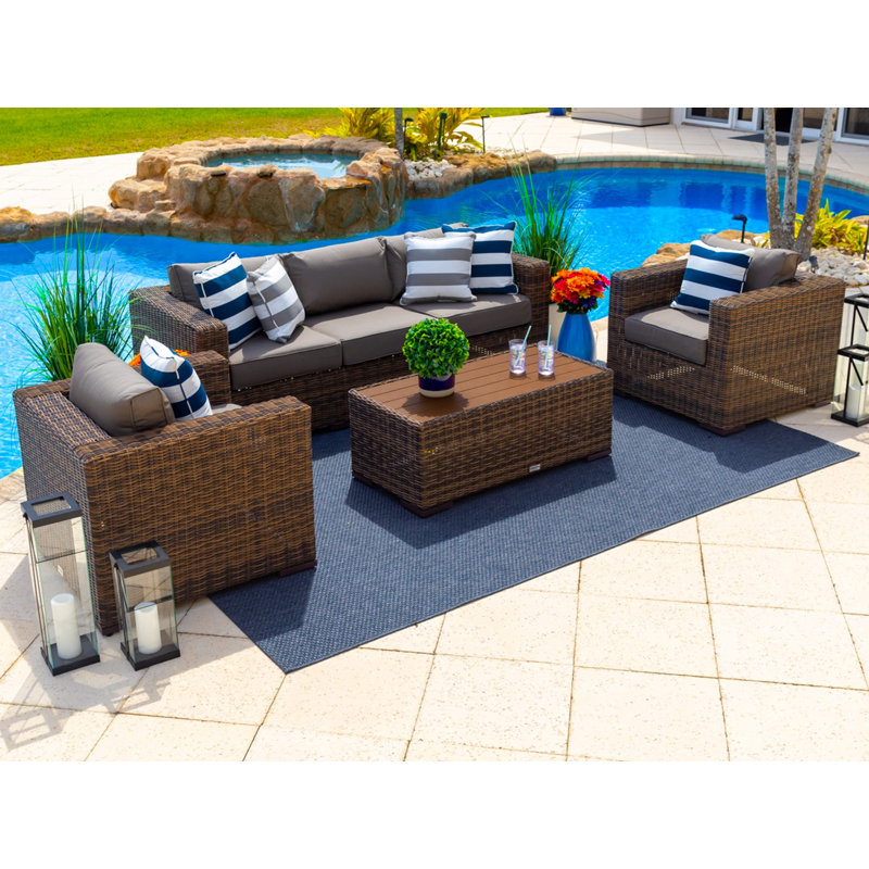 Centralmont 5 - Person Patio Conversation Set with Cushions, Charcoal