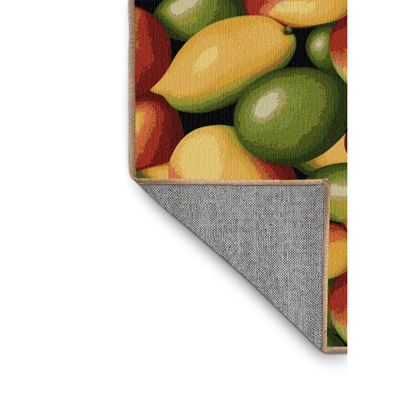 Tapis lavable à la mangue Tommy Atkins, Rectangulaire 7 pi x 10 pi