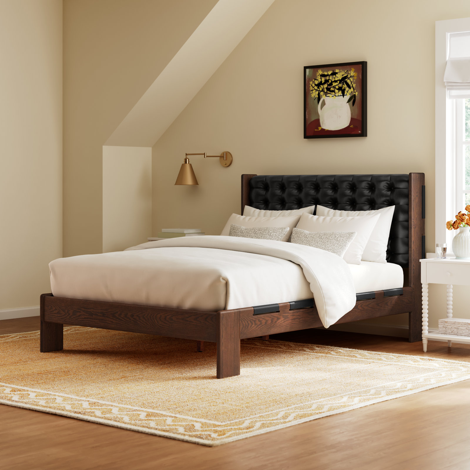 Murcia Upholstered Bed, Queen, Terra Brown/Ash
