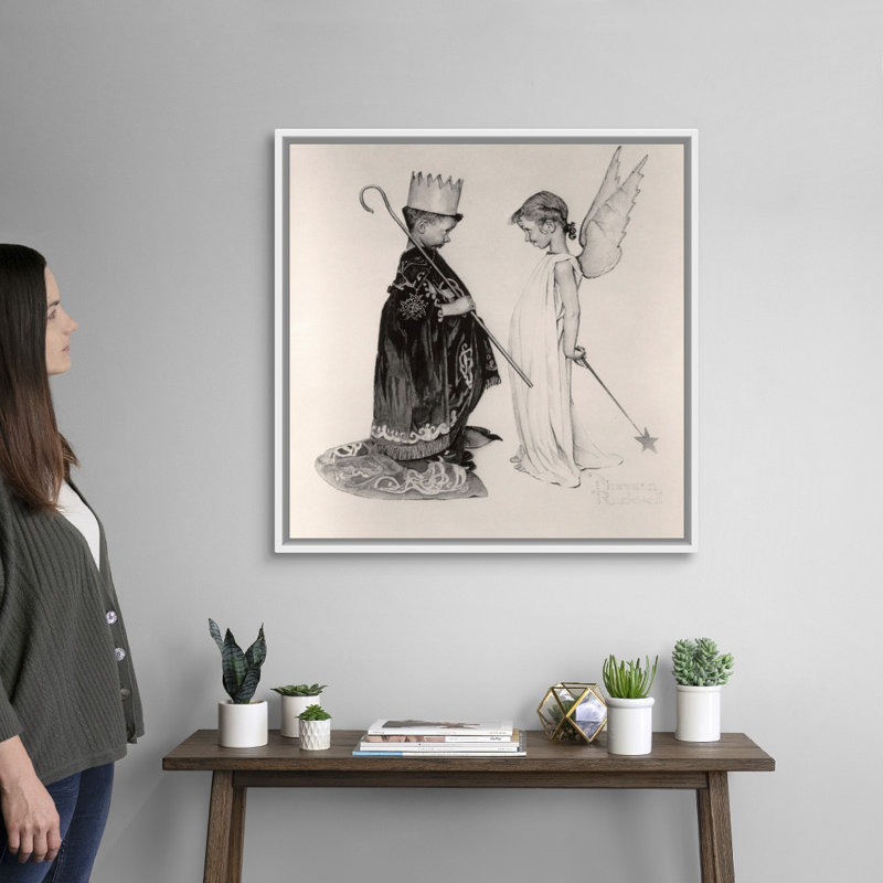 Art mural sur toile, H 32 po x l 32 po x P 1,75 po, Cadre flottant blanc