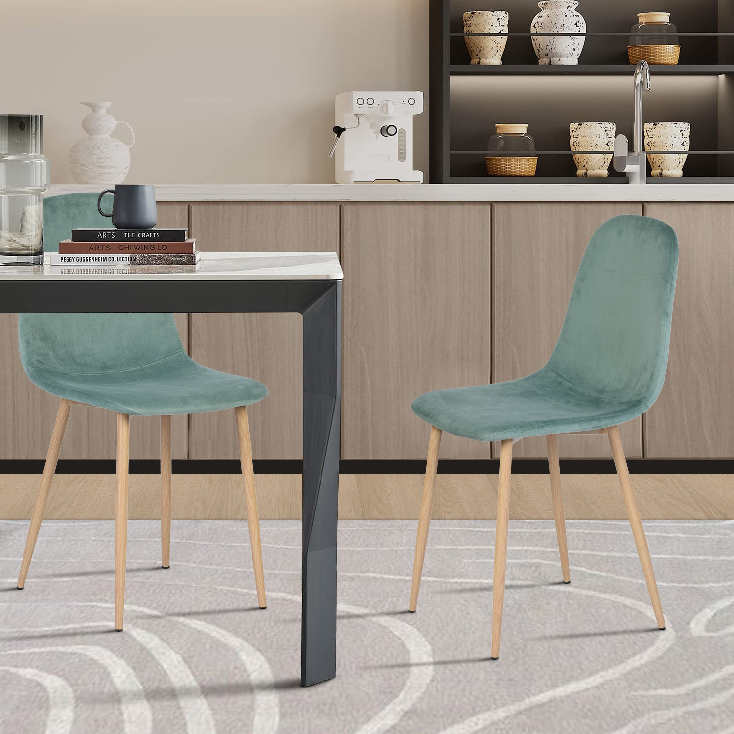 Aqua velvet online chair