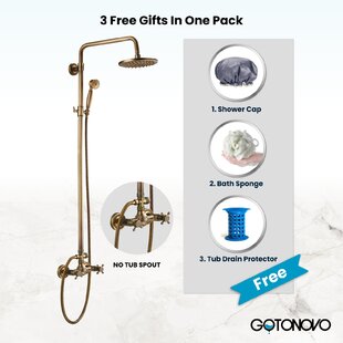 Antique Brass Shower Faucets & Systems You'll Love - Wayfair Canada