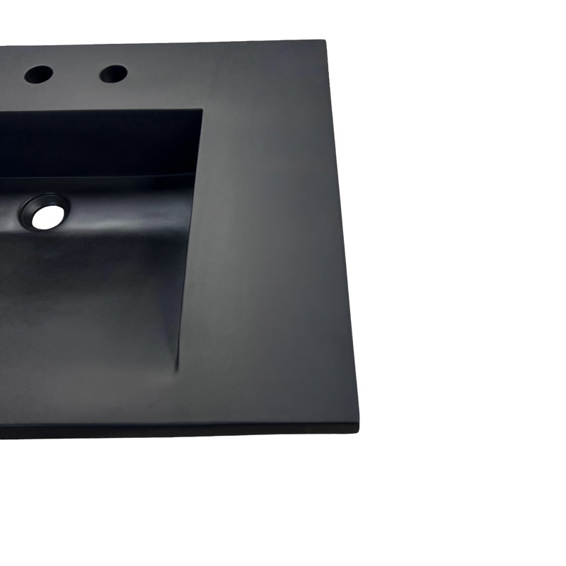 31'' Black Concrete Single Basin Vanity Top with Ramp Sink