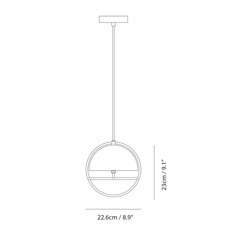 Huan 1 - Light Pendant, 9.1" H x 8.9" W x 7.9" D, Cocoa, Chrome