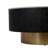 Round Coffee Table with White Marble Top and Black Wood Base, Living Room Table with Gold Metal Accent, Modern Coffee Table, 34"