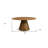 60" Natural Rounded Solid Wood Pedestal Base Dining Table