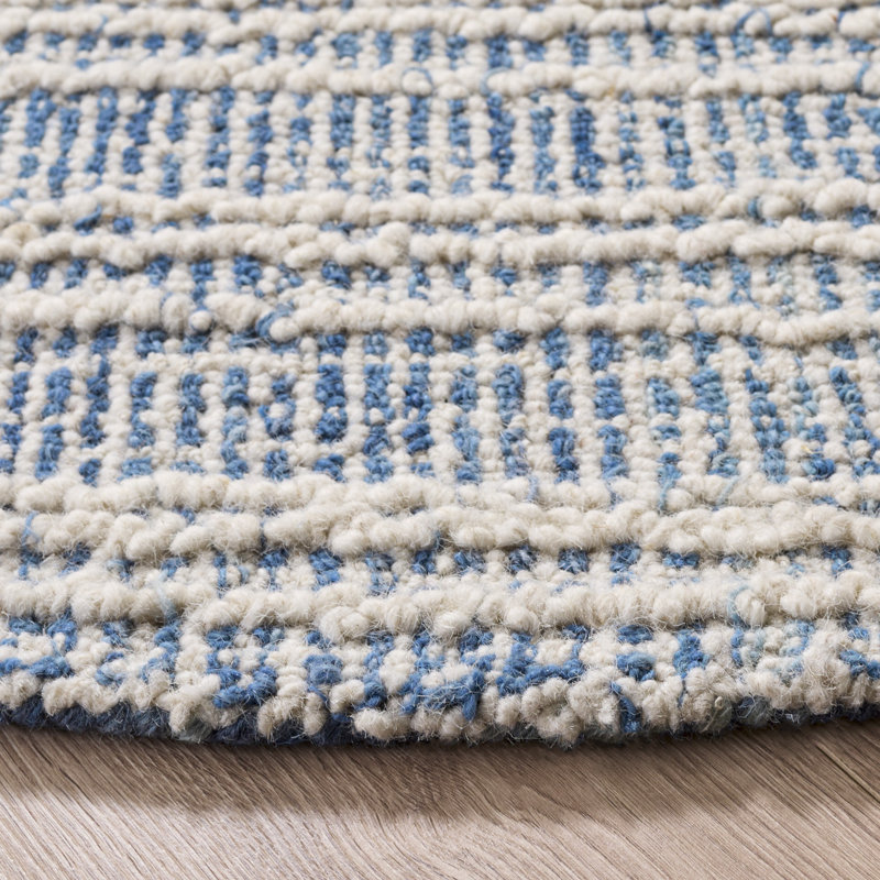 Striped Wool/Cotton Rug, 6'-0" X 6'-0" Round