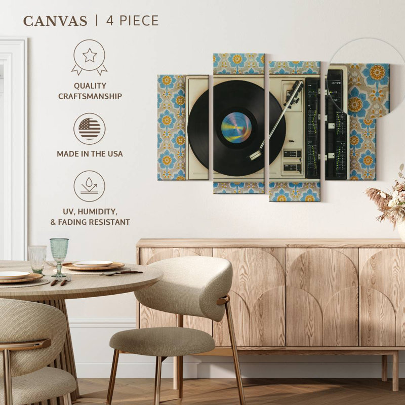 Abarca Old Vinyl Record, 54" H x 84" W