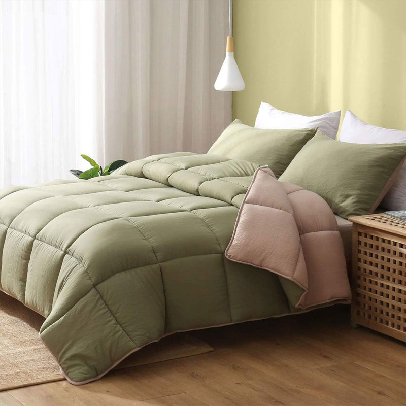 Comforter, Queen, Gray/Green