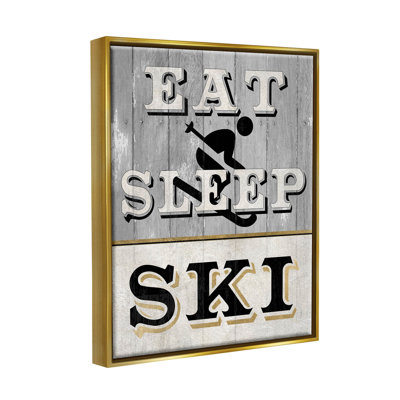 «Eat Sleep Ski», impression giclée sur bois par Livi Finn